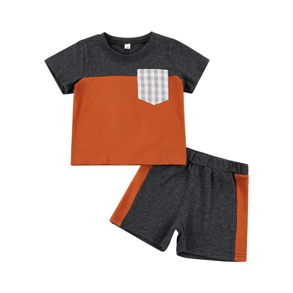 Little Boys Shorts Set, Round Neck Short Sleeve T-Shirt + Short Pants