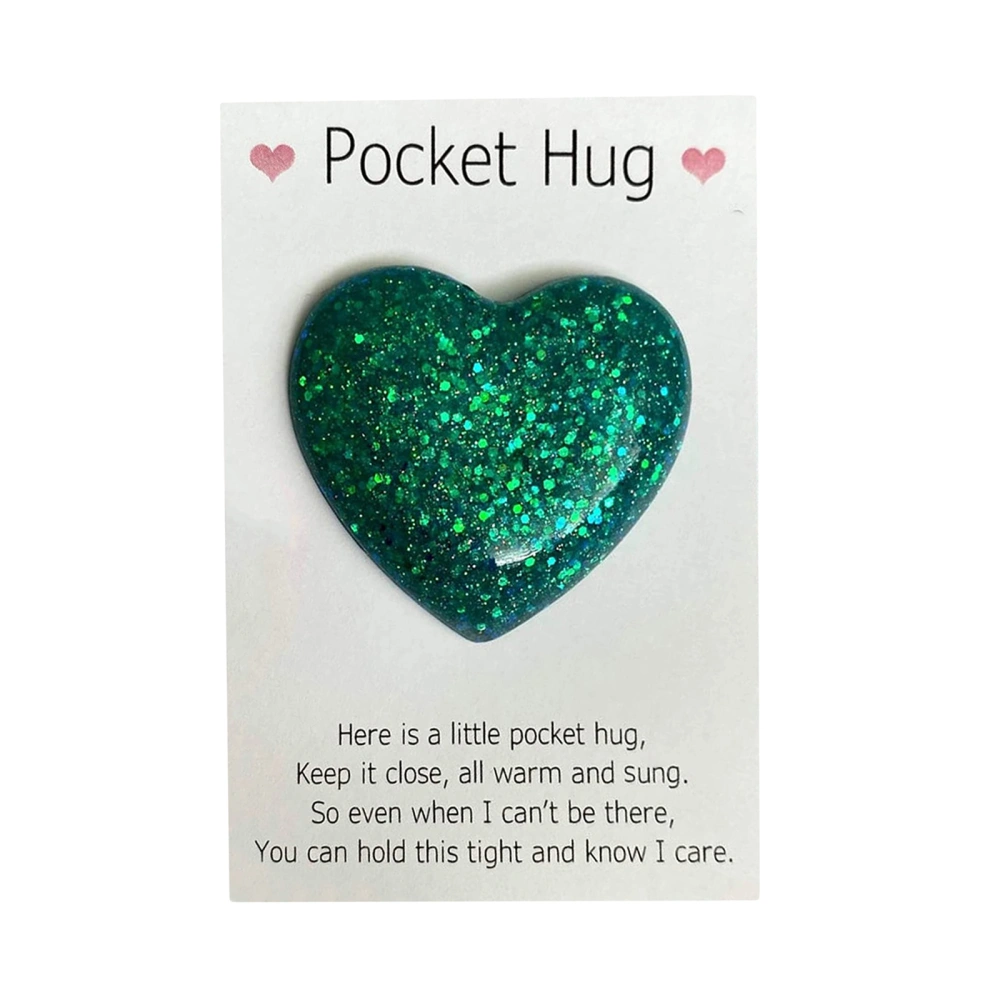 Heart Pocket Hug Greeting Card, Glitter Greeting Cards Keepsake