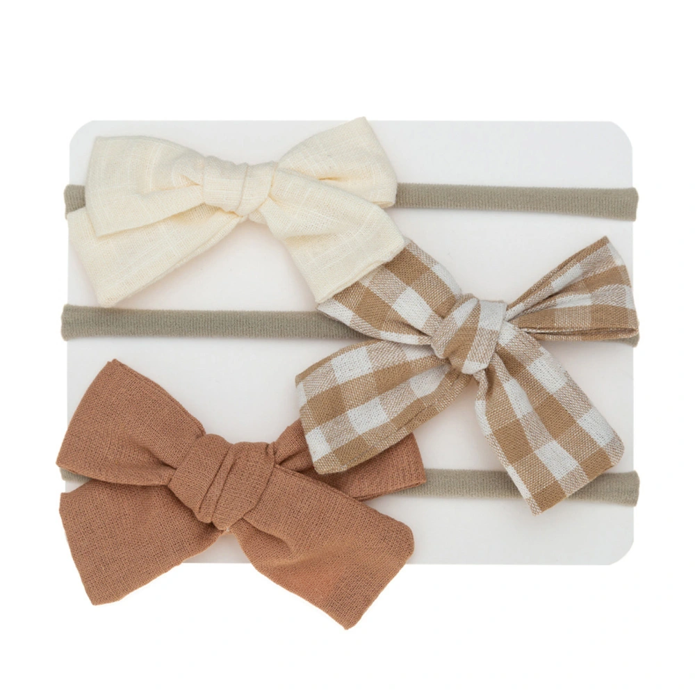 3pcs Baby Headbands, Soft Elastic Bowknot Photo Props Hair Accessories