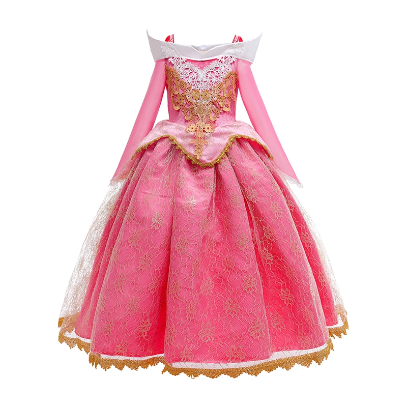 Girls Stage Performance Dress, Lace Embroidery One-Piece Cosplay Dress