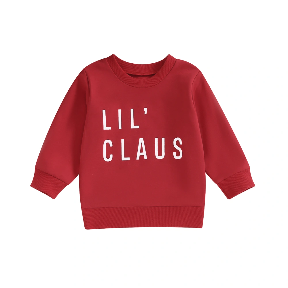 Christmas Baby Sweatshirt, Long Sleeve Crew Neck Letters Print Hoodie