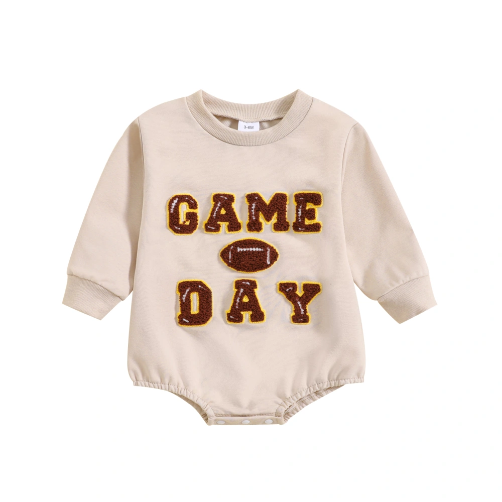 Infant Baby Jumpsuit Round Neck Long Sleeve Letter Embroidery Romper