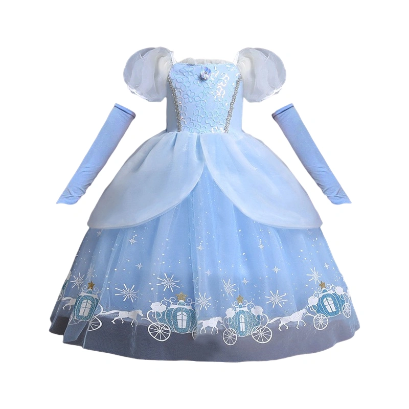 Kids Girls Princess Dress Halloween Party Dress with Oversleeve