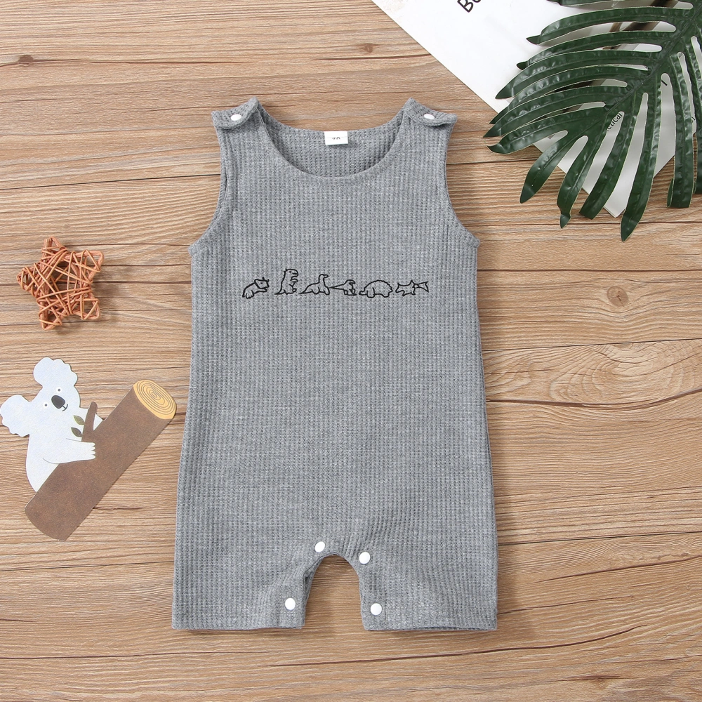 Cool Baby Boy Romper, Sleeveless Round Neck Dinosaur Short Pants