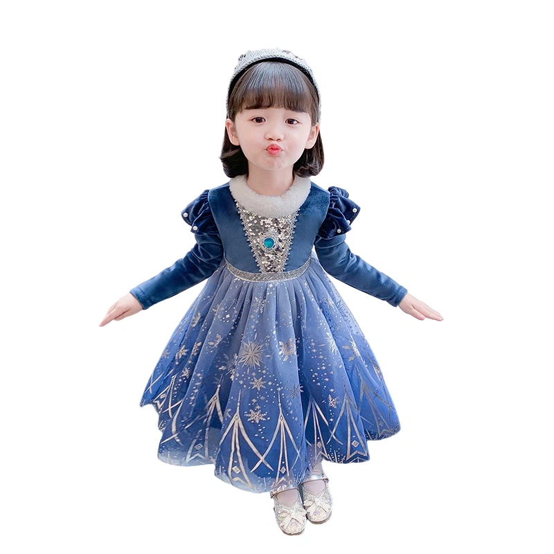 Toddler Girl Frozen Princess Dress Kids Elsa Costume Dress for Party