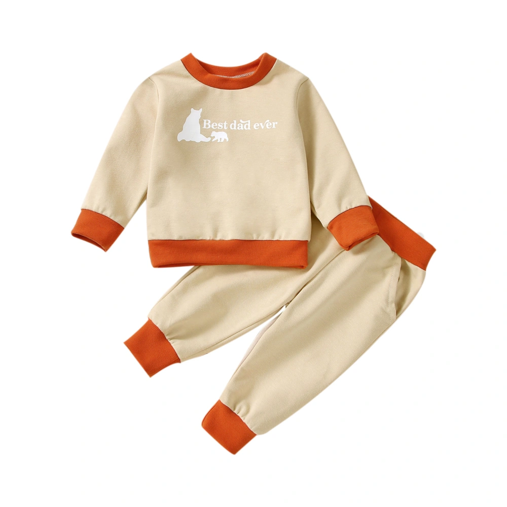 Baby’s Letter Long Sleeve T-shirt and Stitching Long Pants Set