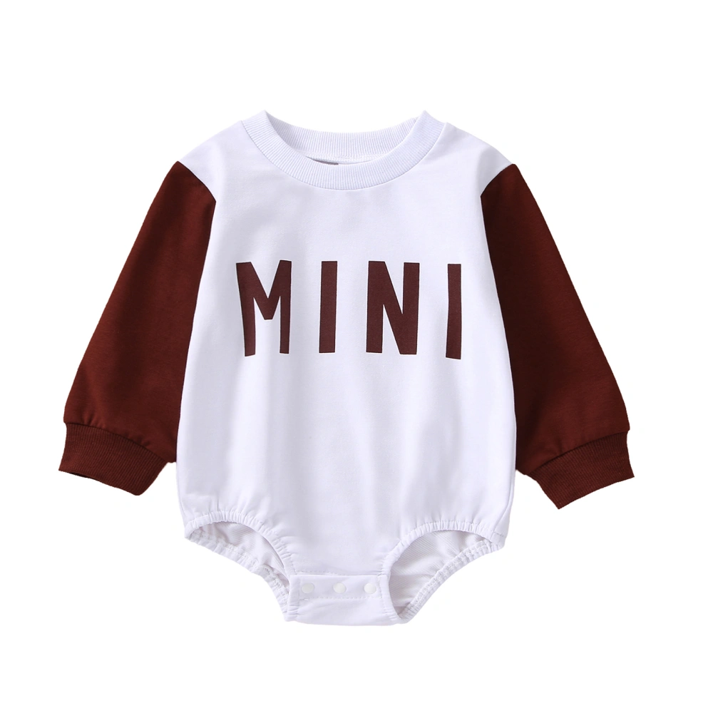 Baby Spring Romper, Long Sleeve Letters Crew Neck Sweatshirt Romper