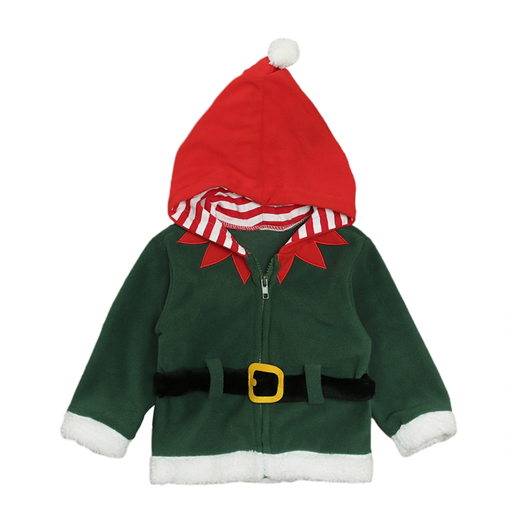 Kids Christmas Santa Jacket, Hooded Long Sleeve Fleece Jacket