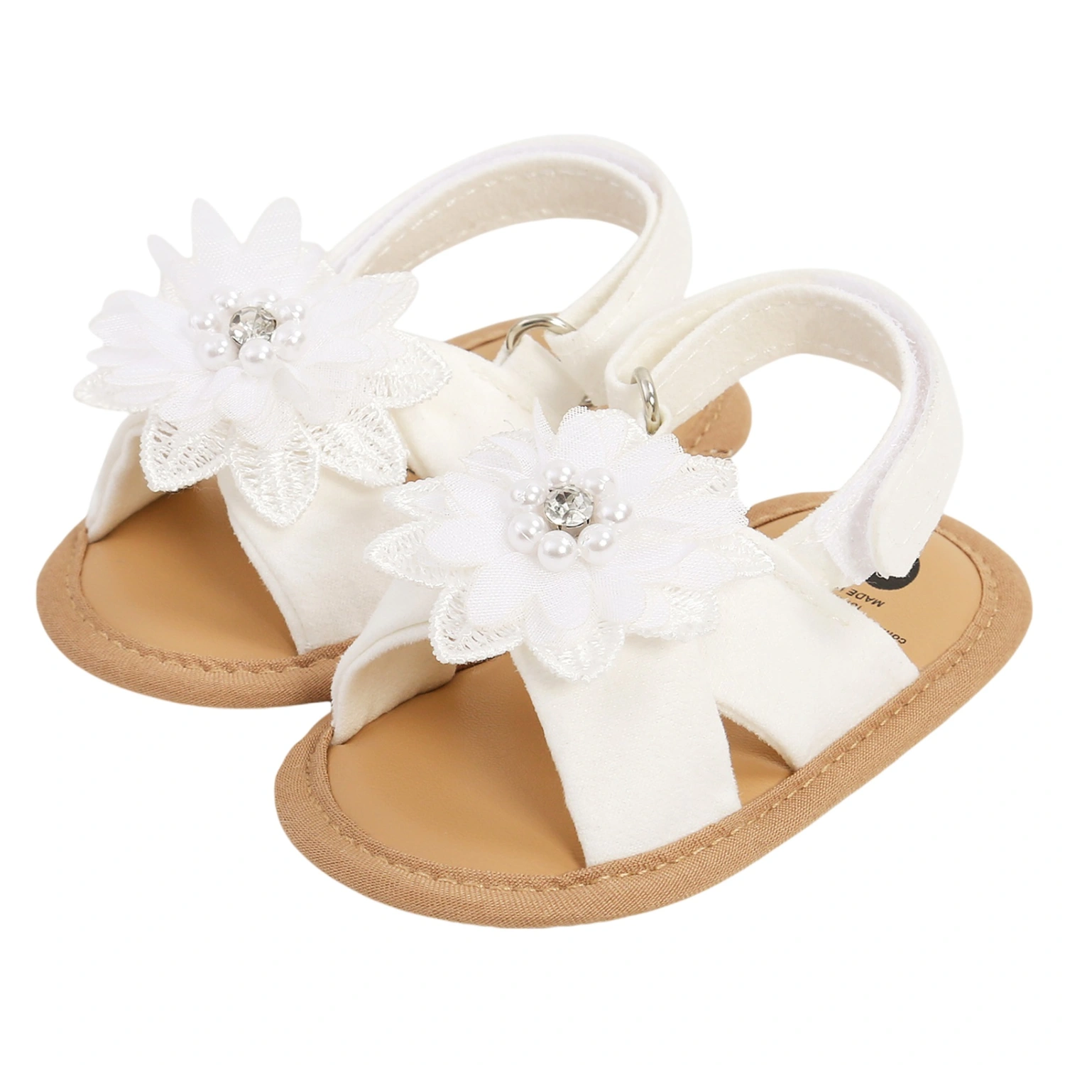 Baby Girls Sandals, Rhinestone Flower Open-Tote Anti-Skid Walking Shoe