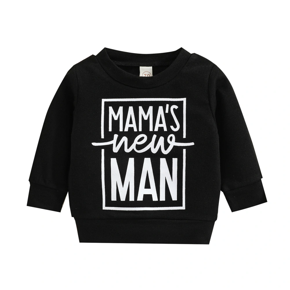 Little Boys Casual Hoodie, Printing Long Sleeve Round Collar Tops