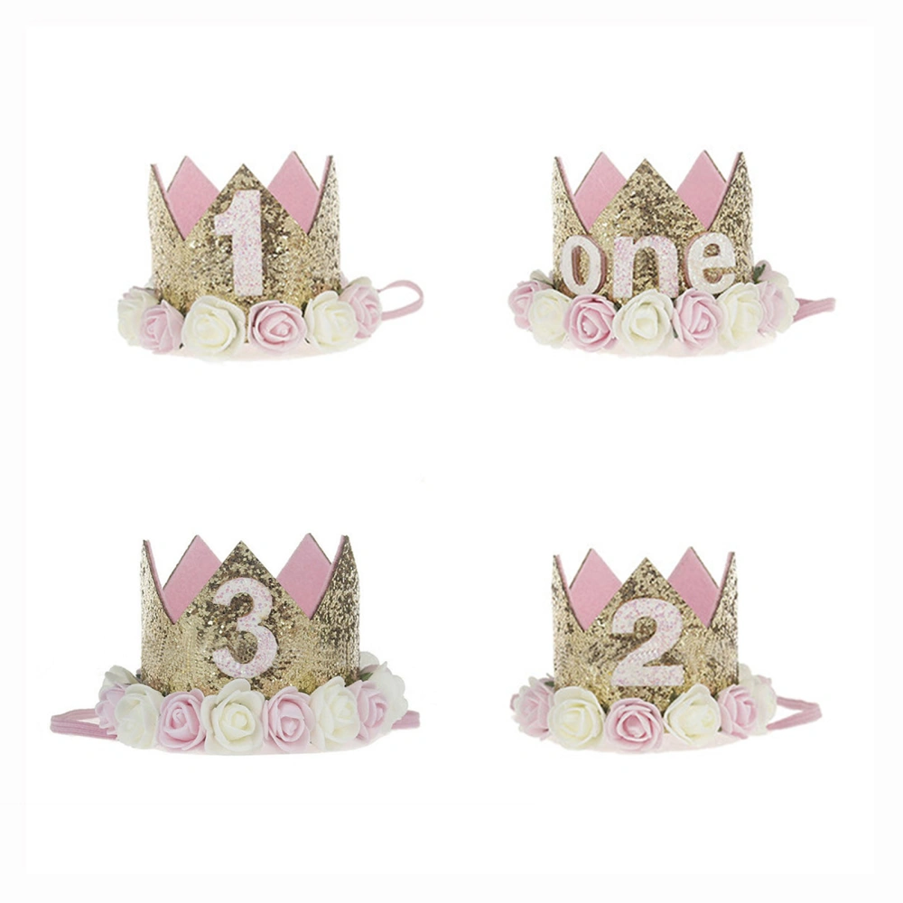 Baby Girls Princess Crown Birthday Party Artificial Rose Flower Crown