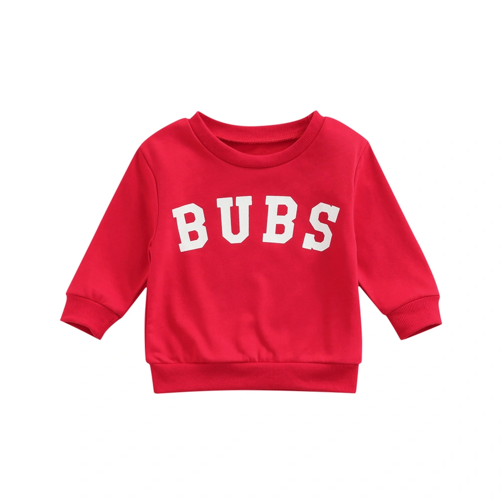 Little Girls Boys Casual Hoodie, Letter Printing Long Sleeve Tops 