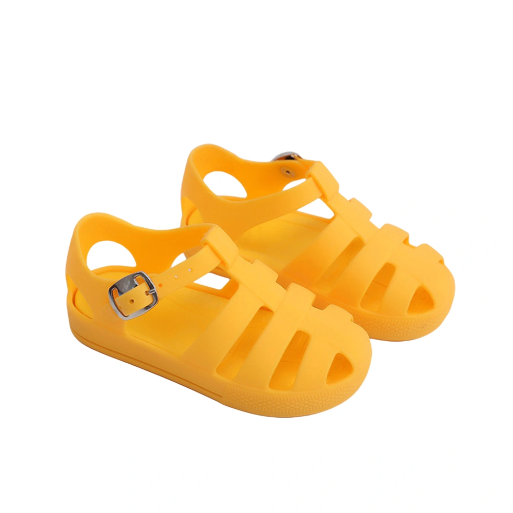 Kids Casual Sandals, Solid Hollow-Out Soft Sole Non-Slip Flat Shoes