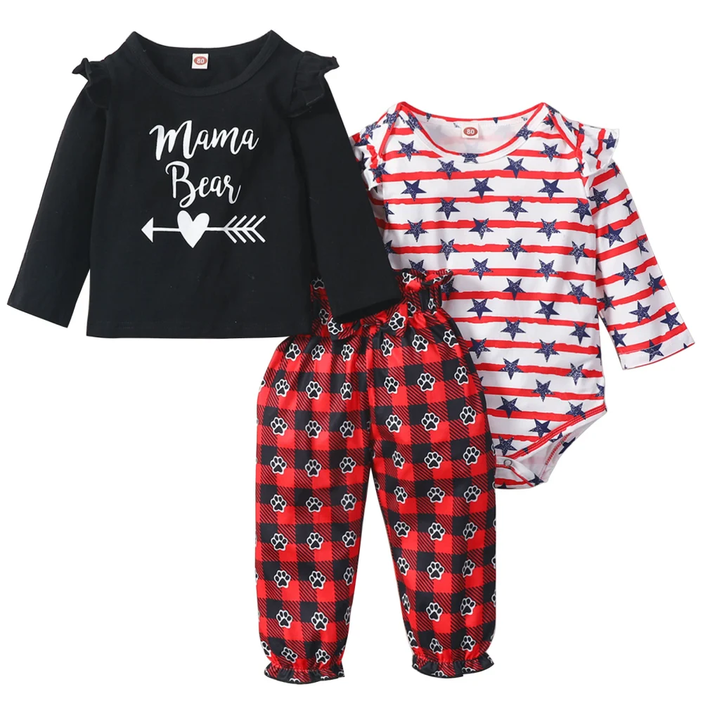 Toddler Baby Clothes Outfit Newborn T-shirt Tops Romper Long Pants Set