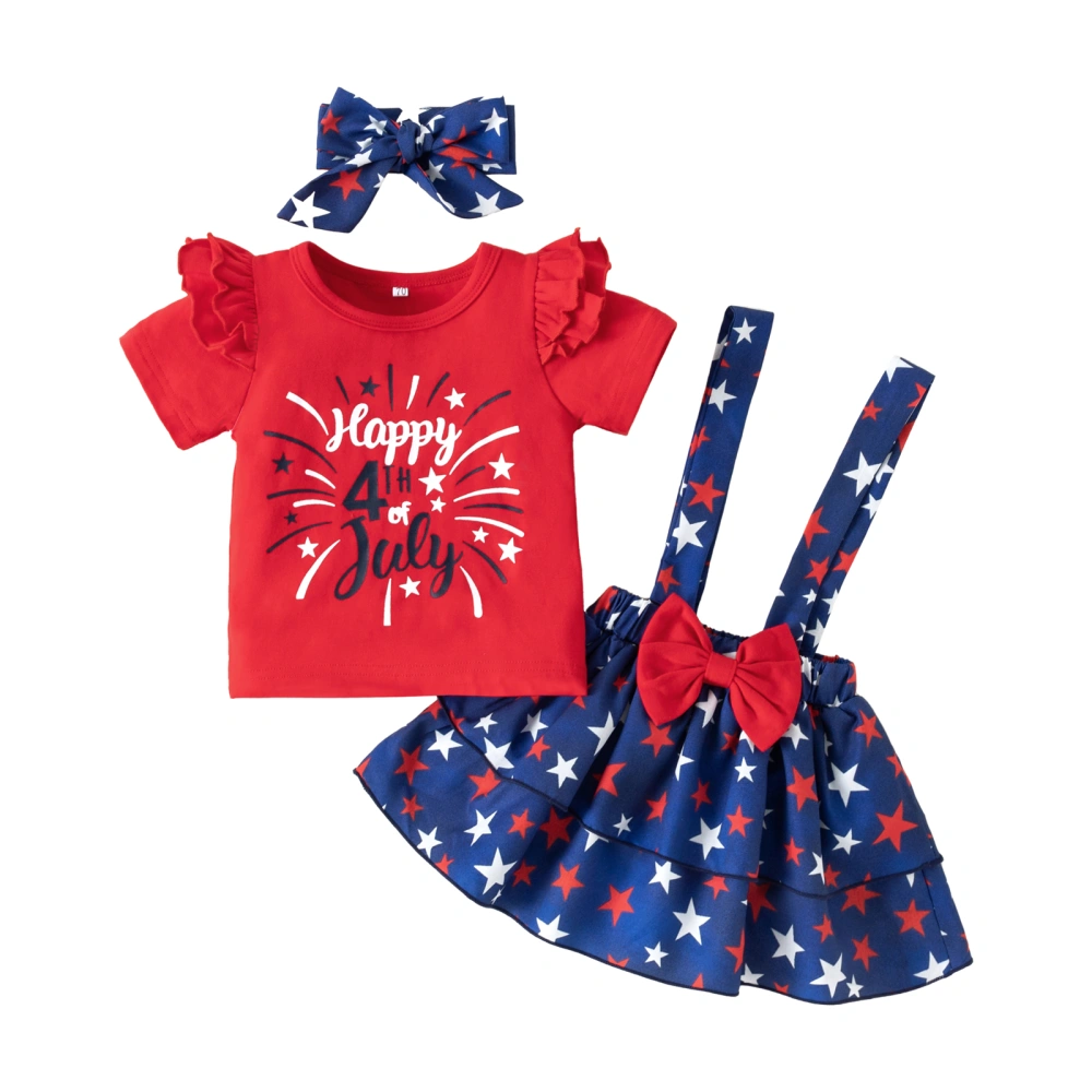 Baby Girl Skirts Suits, Short Sleeve T-Shirt + Skirts + Headband Set