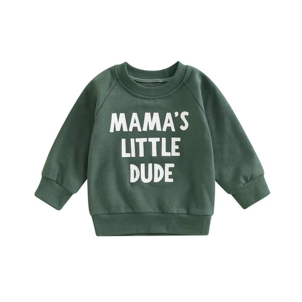 Toddler Baby Boys Pullovers, Long Sleeve Letter Pattern Sweatshirts