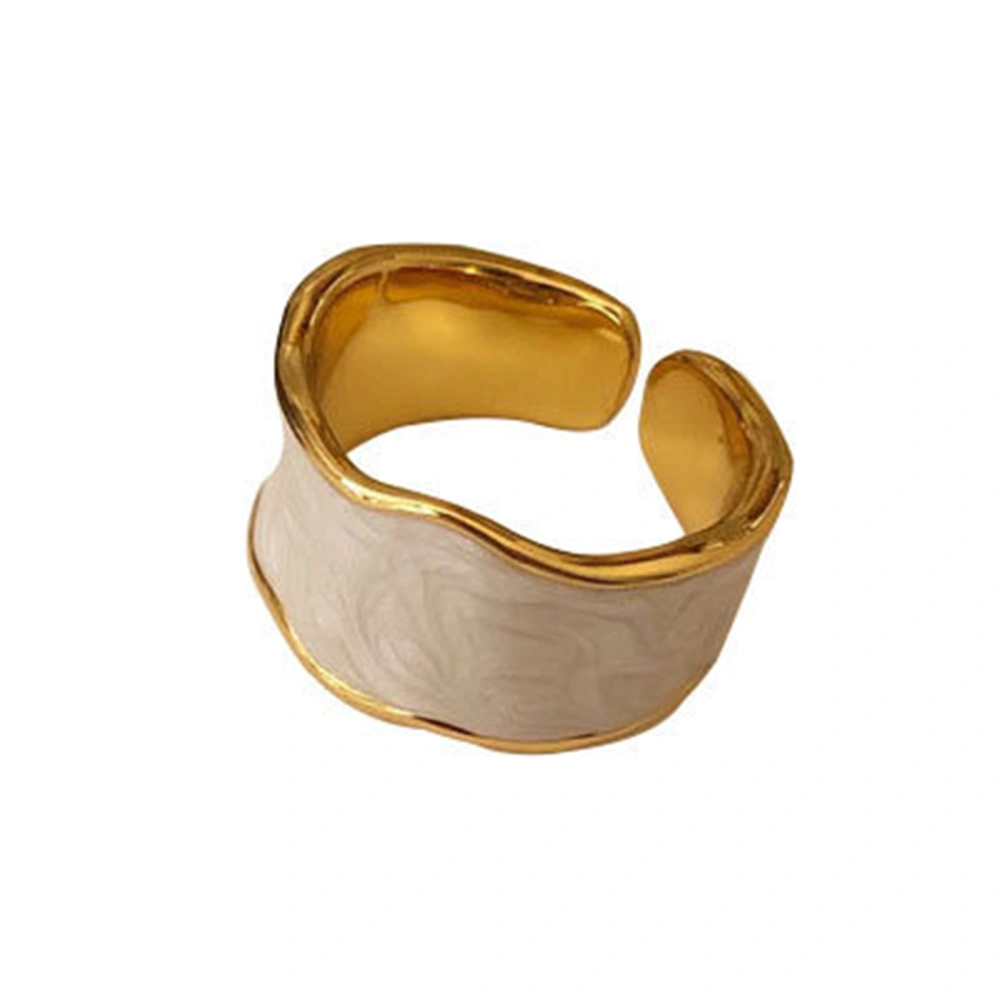 Women Wide Open Rings, Vintage Adjustable Marble Texture Glaze Rings