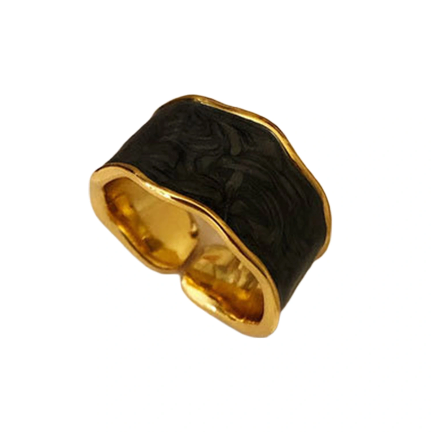 Women Wide Open Rings, Vintage Adjustable Marble Texture Glaze Rings