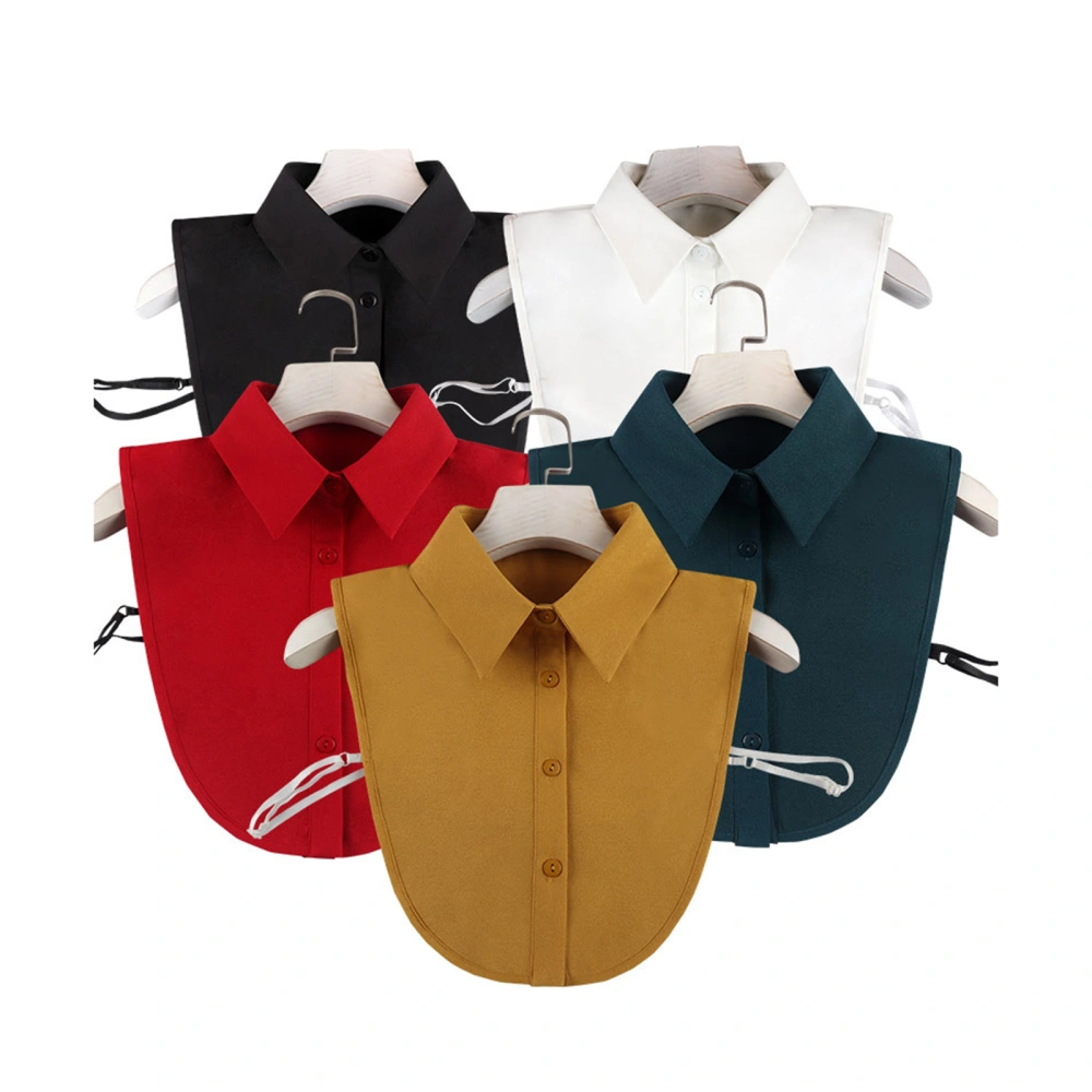 Shirt False Collar, Chiffon Solid Color Single Breasted Decoration