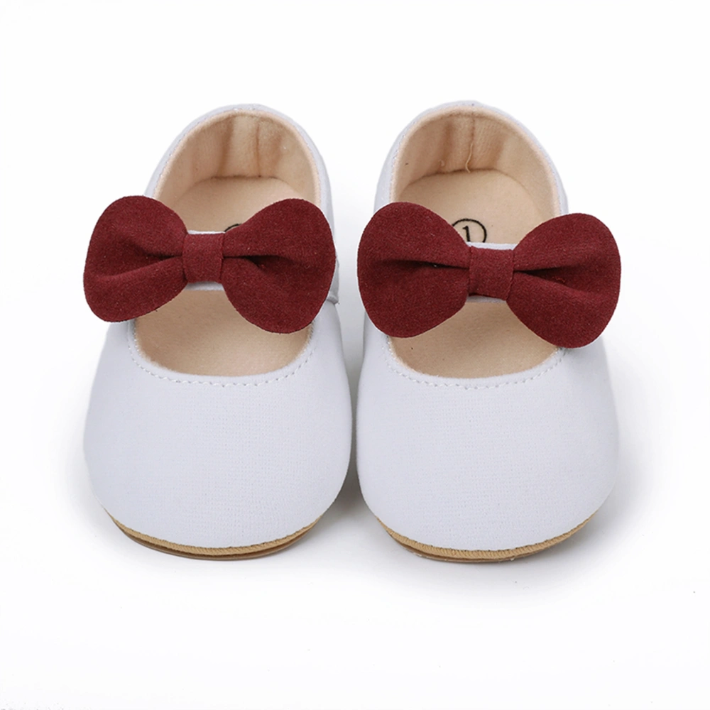 Baby Girls Bow Flat Shoes Non-slip Toddler Wedding Dress Walking Shoes