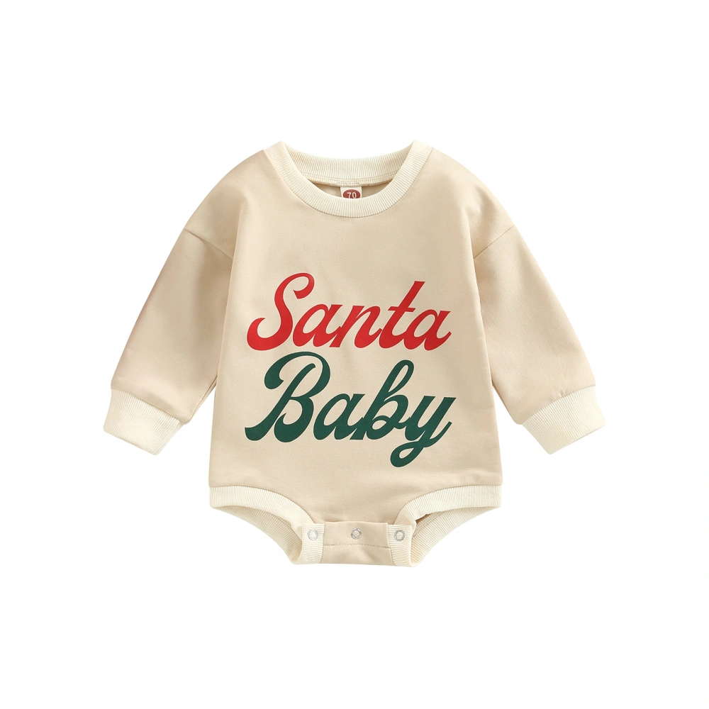 Baby Girls Boys Christmas Romper Letter Print Sweatshirt Jumpsuits