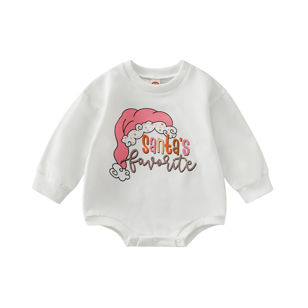 Baby Girl Boy Romper, Christmas Print Long Sleeve Sweatshirt Jumpsuit