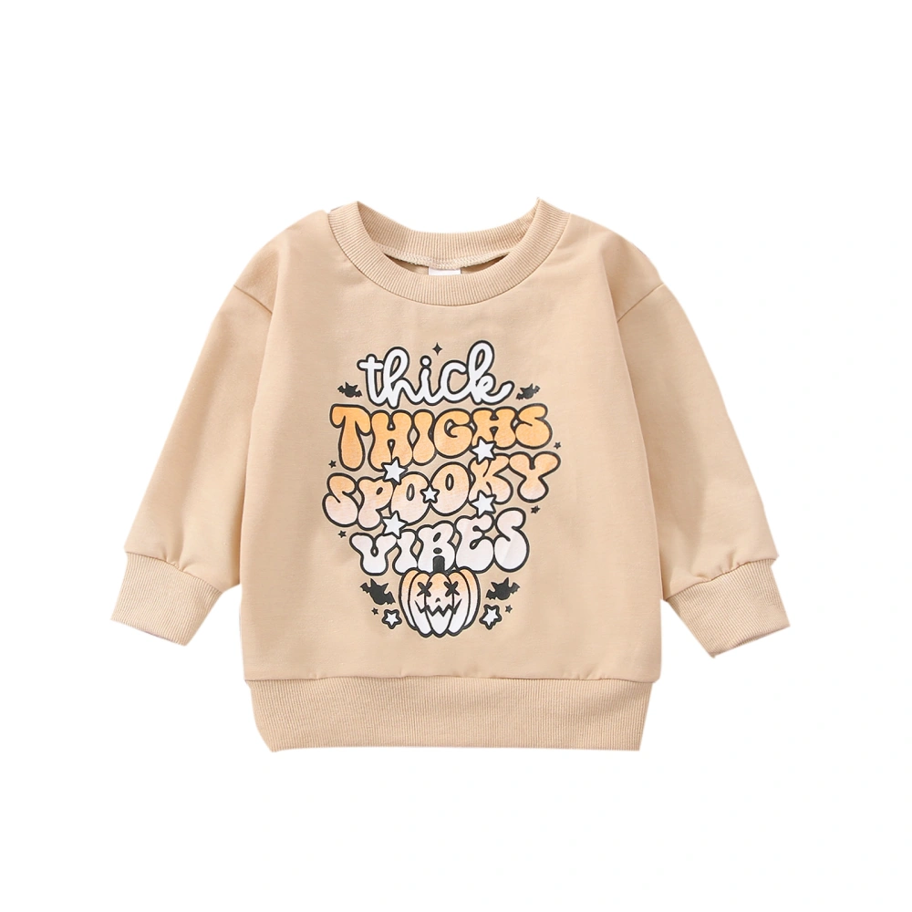 Toddler Girls Boys Halloween Long Sleeve O Neck Letter Print Pullover