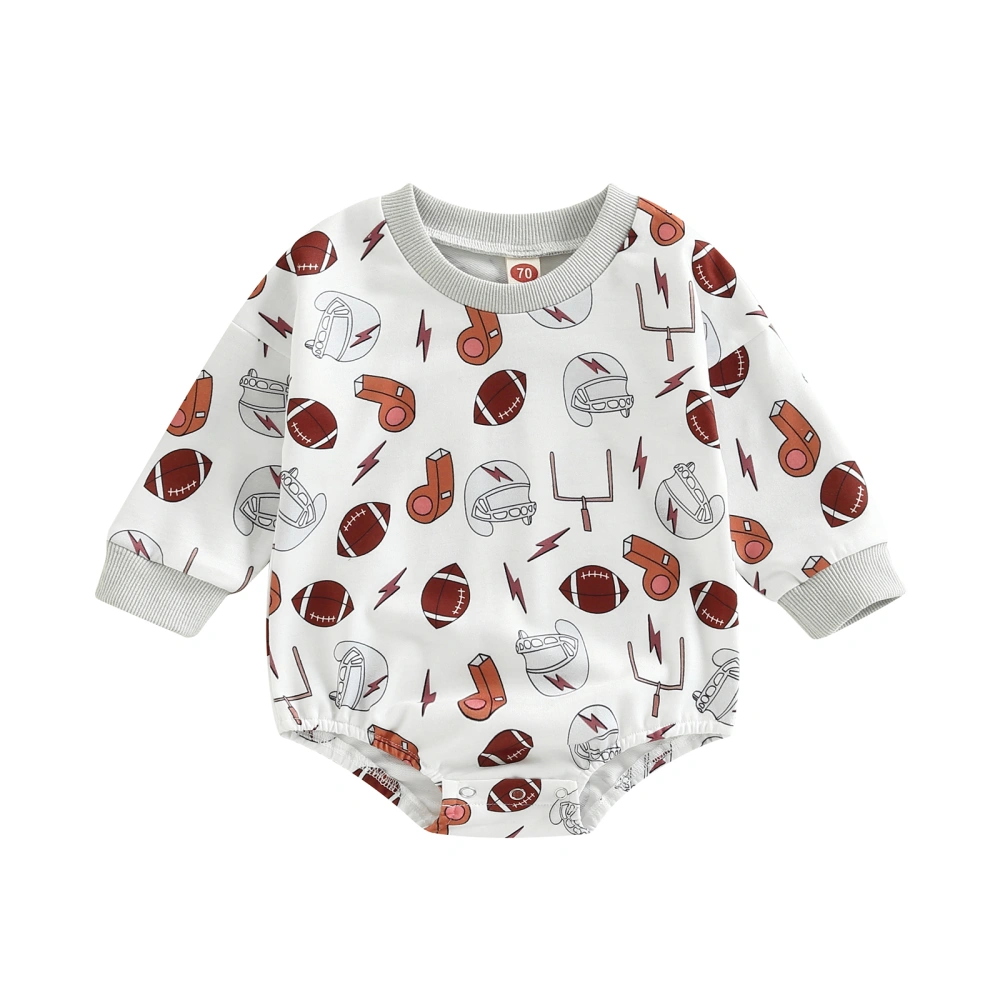 Infant Baby Spring Autumn Jumpsuit, Rugby Print Long Sleeve Romper