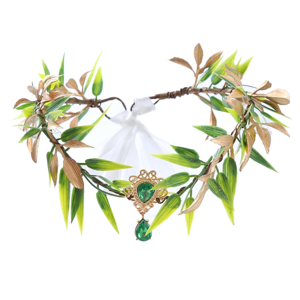 Fairy Leaf Headband Elf Princess Headpiece Forest Wedding Flower Crown