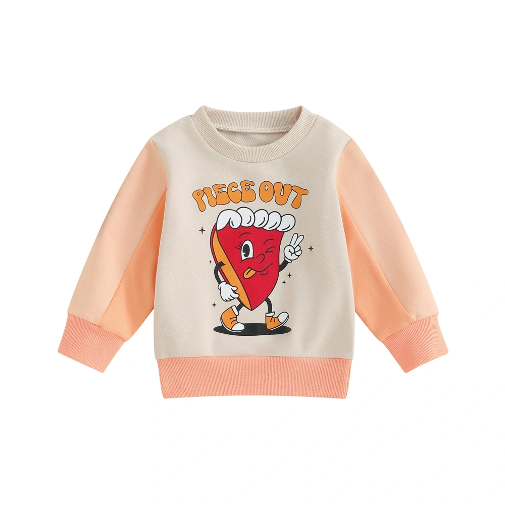 Toddler Baby Fall Sweatshirt Cartoon Pie & Letter Long Sleeve Pullover