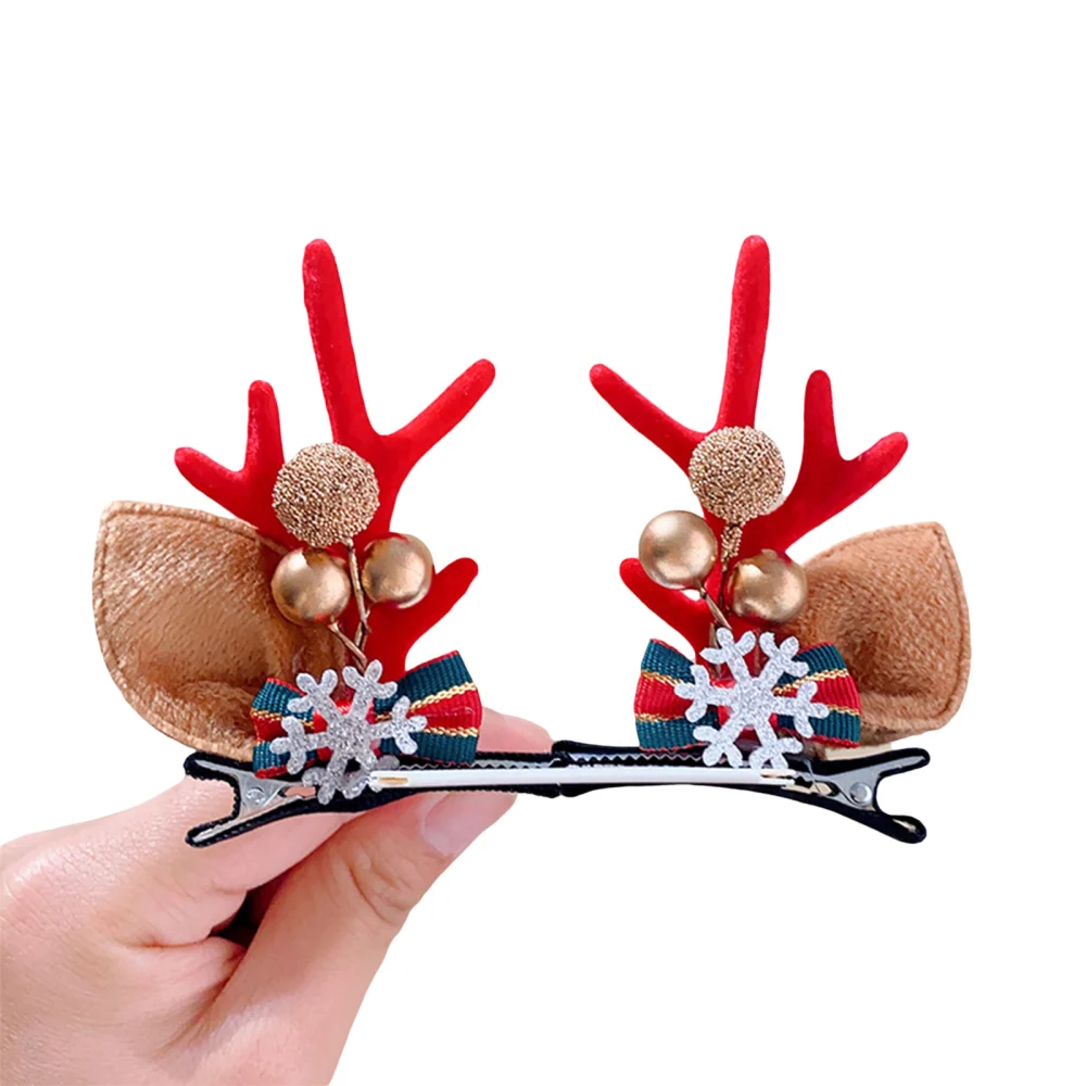 Christmas Hair Clips, Cute Deer Horn and Ears Hairpins for Women Girls