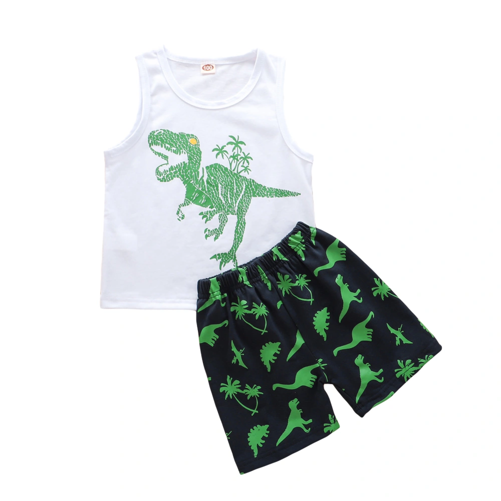 Boys 2 Pieces Outfits, Animal Print Sleeveless Vests + Shorts Set