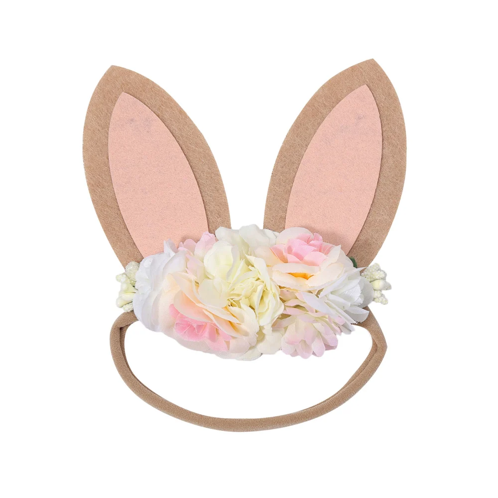 Headwear Flower Three-dimensional Rabbit Ears Easter Hairband  