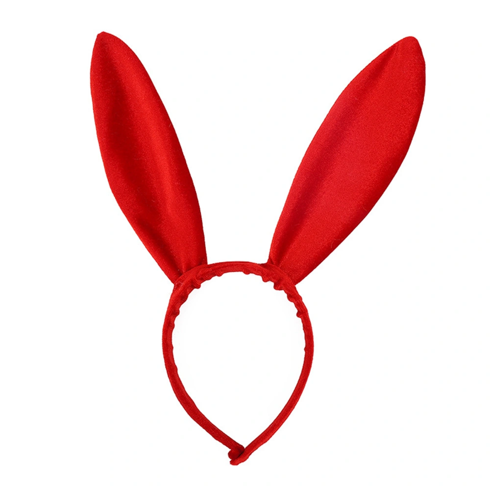 Bunny Ears Hair Hoop Headbands Christmas Plush Headdress for Women 