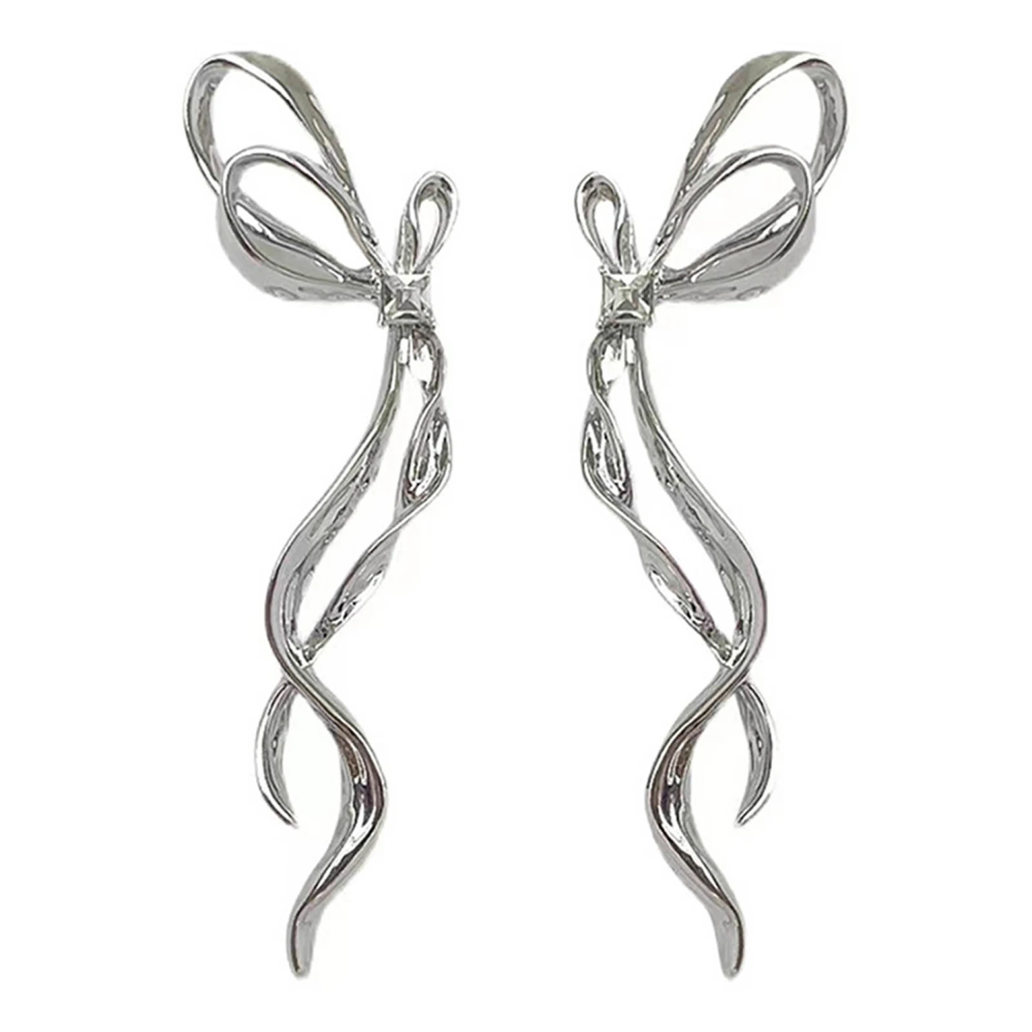 Women Ear Studs, Exquisite Elegant Bow Alloy Earrings Jewelry