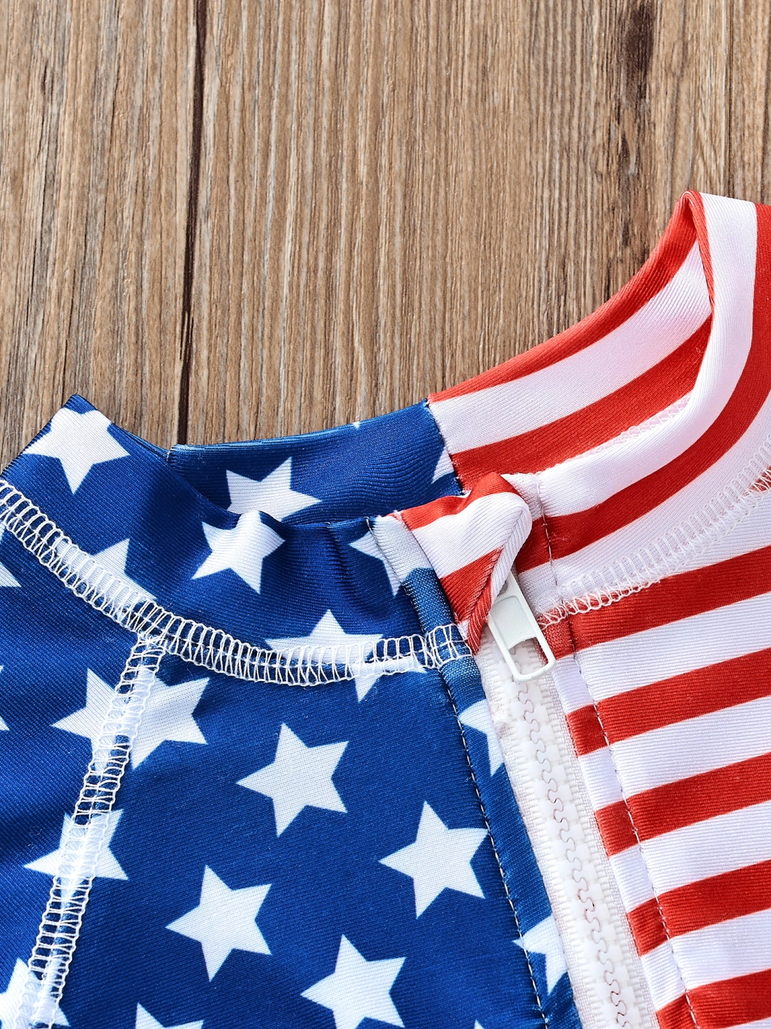 Children Swimwear One Piece, Boy Independence Day Zipper Bathing Suit