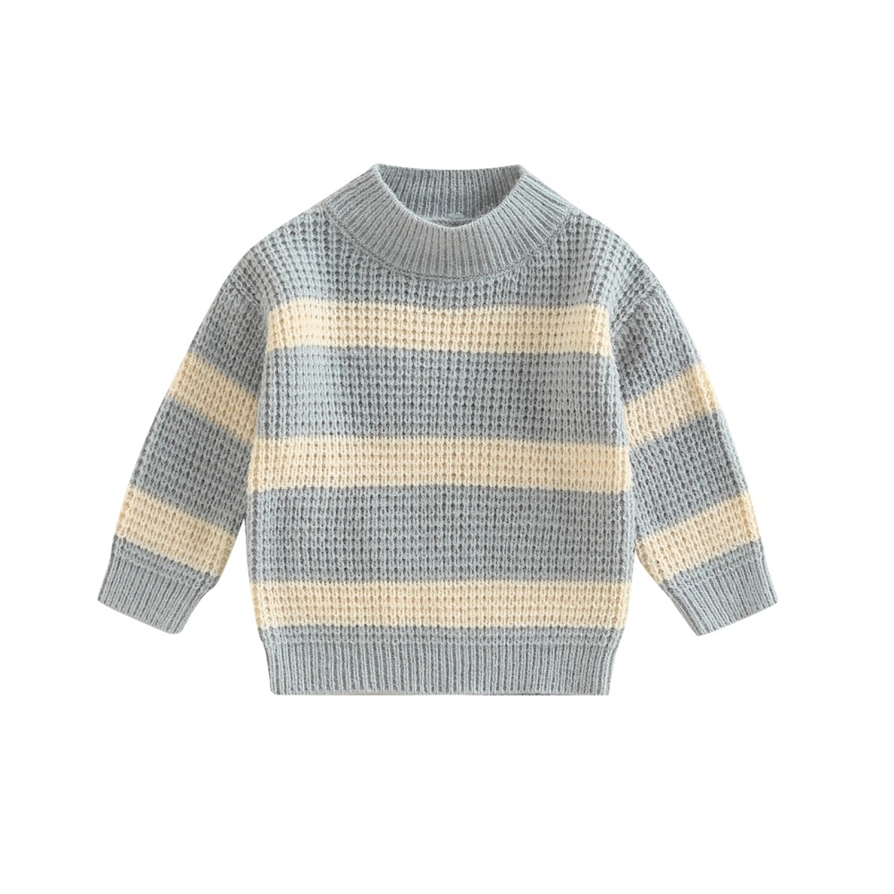 Kid Baby Autumn Sweater, Stripe Print Long-Sleeved Pullover Knitwear