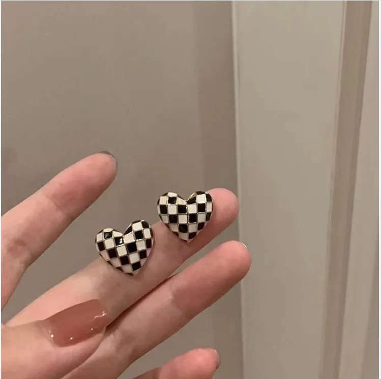Ladies Sweet Style Earrings, Heart Shape Eardrop Ear Stud   