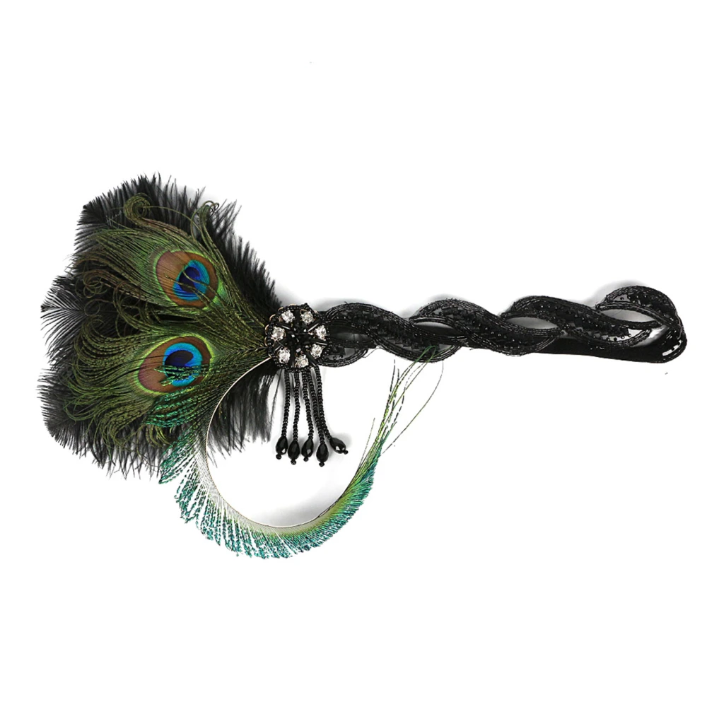 Feather Headband, Peacock Vintage Style Tassel Event Decoration