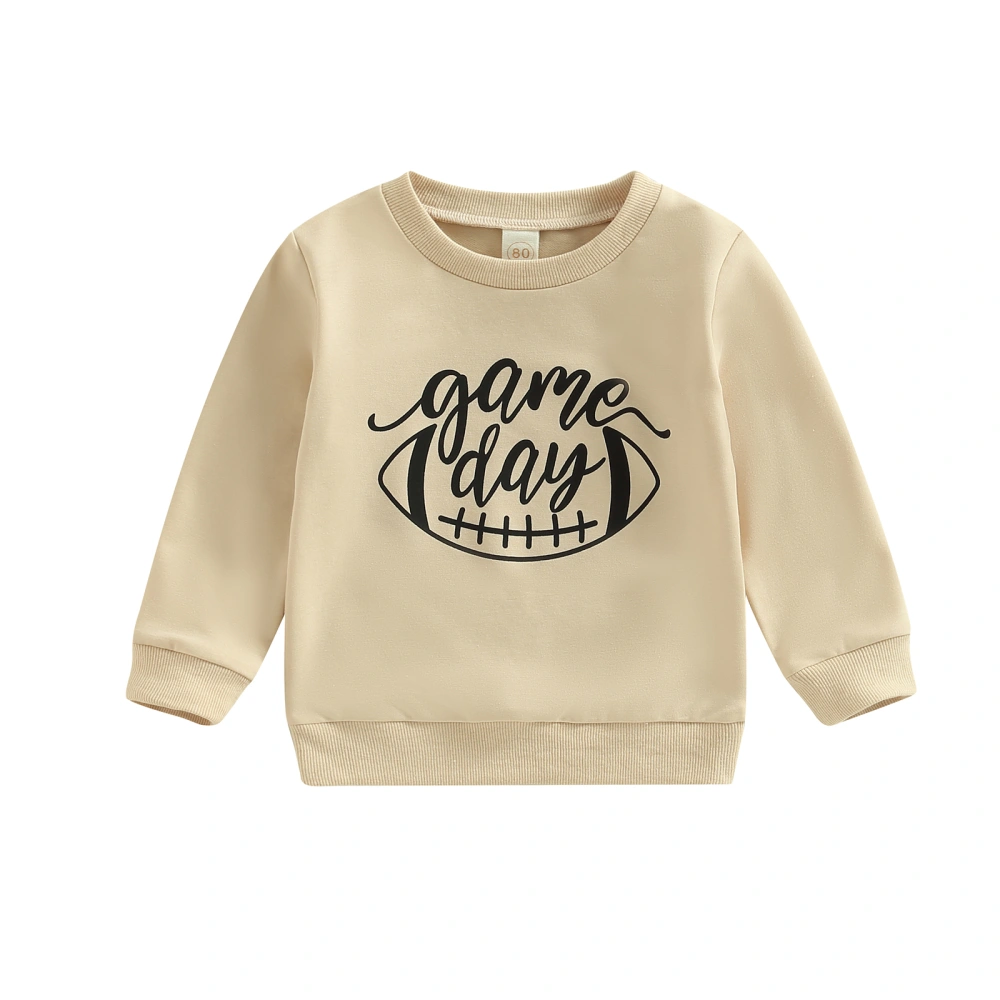 Toddler Game Day Pullovers, Long Sleeve Football Print Sweatshirts