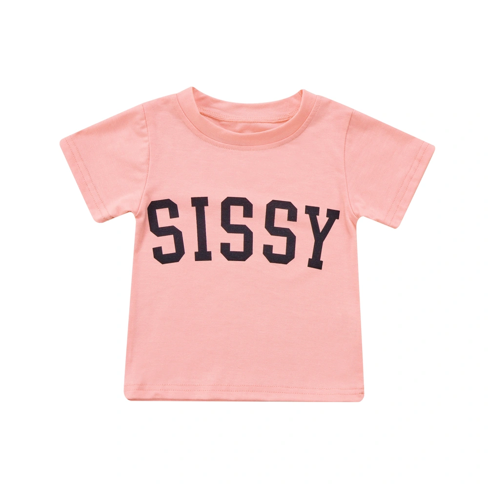 Baby Short Sleeve Tops with SISSY / BUBBA Letter Casual Clothing