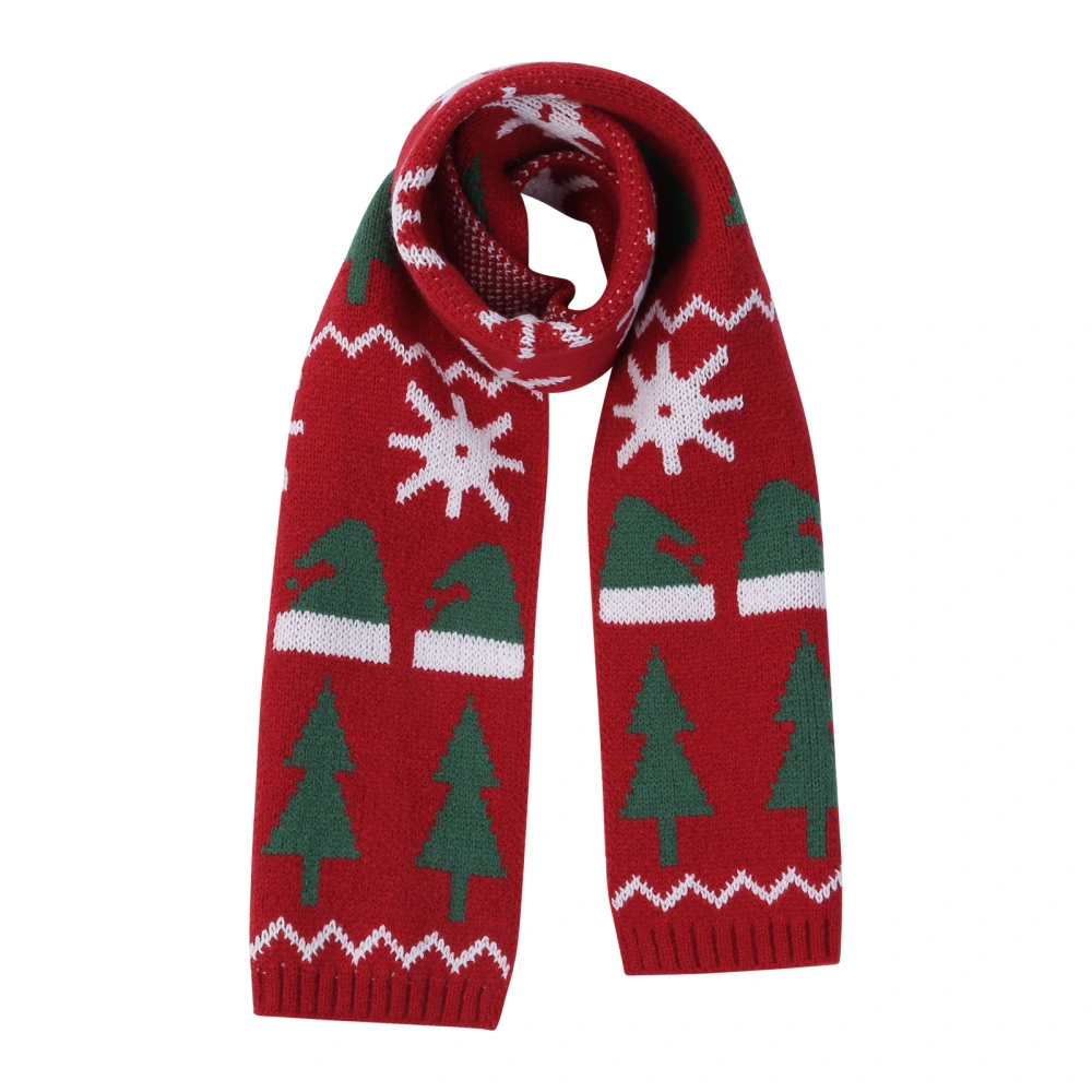 Kids Christmas Tree/ Boot/ Deer Print Neckerchief Knitted Scarf