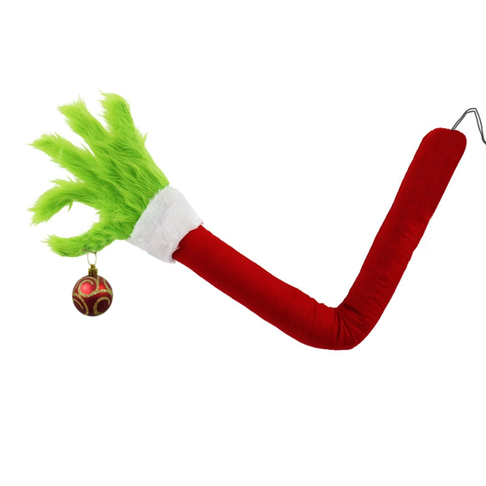 Plush Arm for Christmas Tree, Furry Green Ornaments for Party