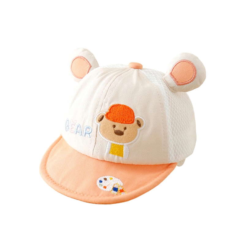 Toddler Baby Summer Baseball Cap, Cartoon Bear Embroidery Hat