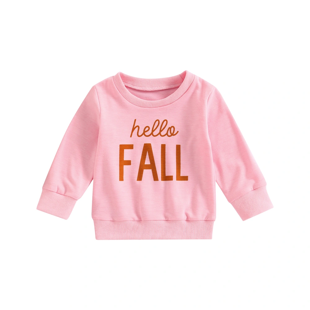 Kid Girls Boys Shirt Long Sleeve Round Neck Letters Print Pullover 