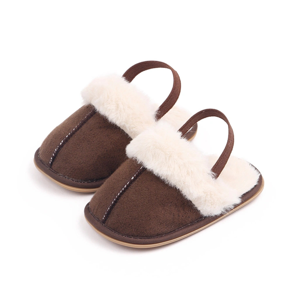 Baby Slides Slippers Plush Warm Non Slip House Shoes for Toddlers 