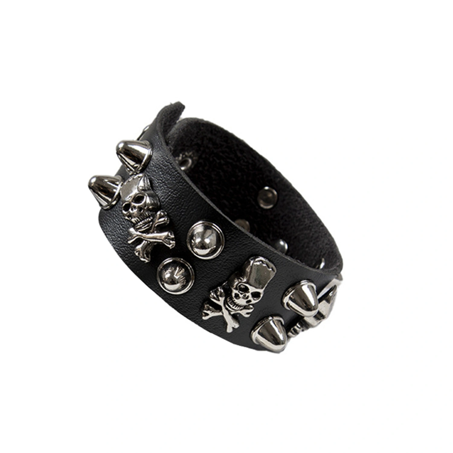 Punk Style Couple Bracelet, Personality Rivet Star Skull Bangle