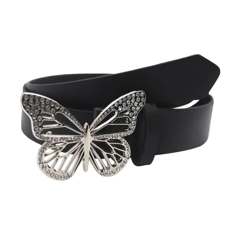 Women Butterfly Belt Adjustable Leather Belt Waist Belt for Jeans