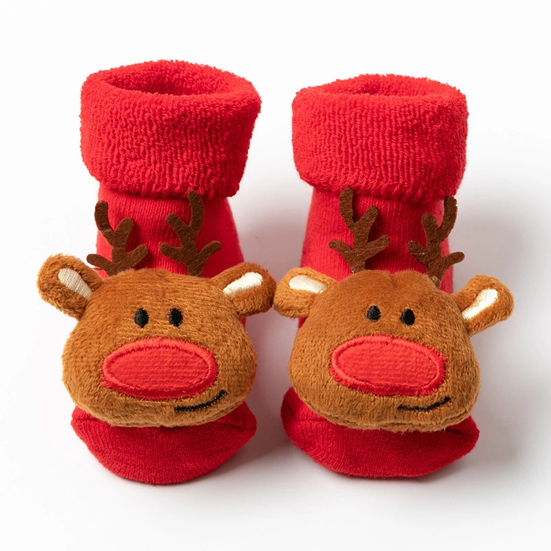 Toddler Baby Grip Socks Warm Stretch Christmas Anti-slip Floor Socks