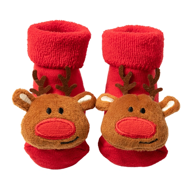 Toddler Baby Grip Socks Warm Stretch Christmas Anti-slip Floor Socks